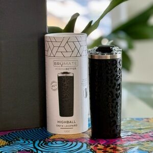 BRÜMATE HIGHBALL 12OZ | ONIX LEOPARD with BevLock lid 100% leak-proof - BNWT